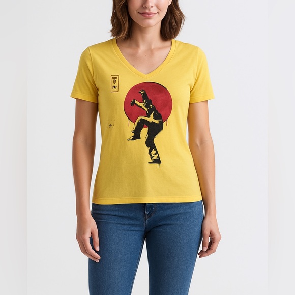 Karate Kid Vintage-Style Yellow Graphic Tee | Martial Arts Samurai Print | XL - Picture 3 of 11